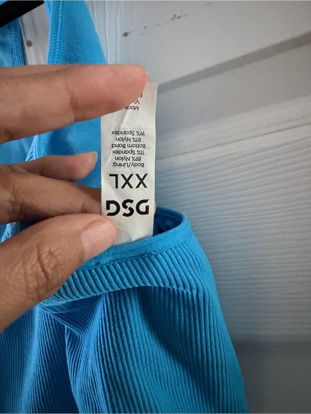DSG Blue Ribbed Racerback Tank Top - Picture 2 of 3